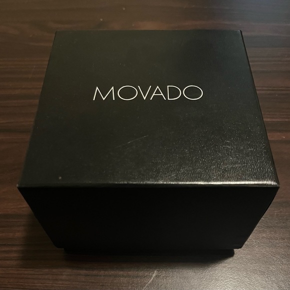Movado museum classic brown leather